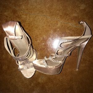 Tan Bling heels